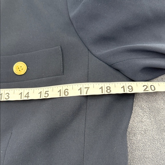 Kasper Womens Navy Gold Button Blazer 8 Structured Minimalist Classic Jacket - Picture 5 of 8